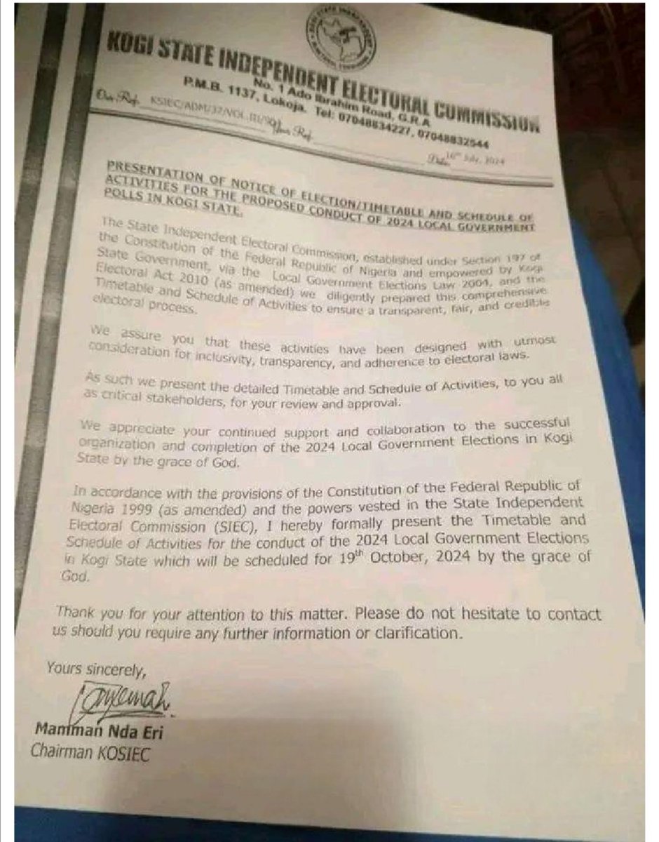 KogiLiberation's tweet photo. The recent by Supreme Court Local Government financial autonomy has put my Kogi state government into political emergency.
Six months Extension to caretaker chairmen just last two weeks and now up and down to hold emergency LGA election in October.
They must learn!! https://t.co/sEowqneao6