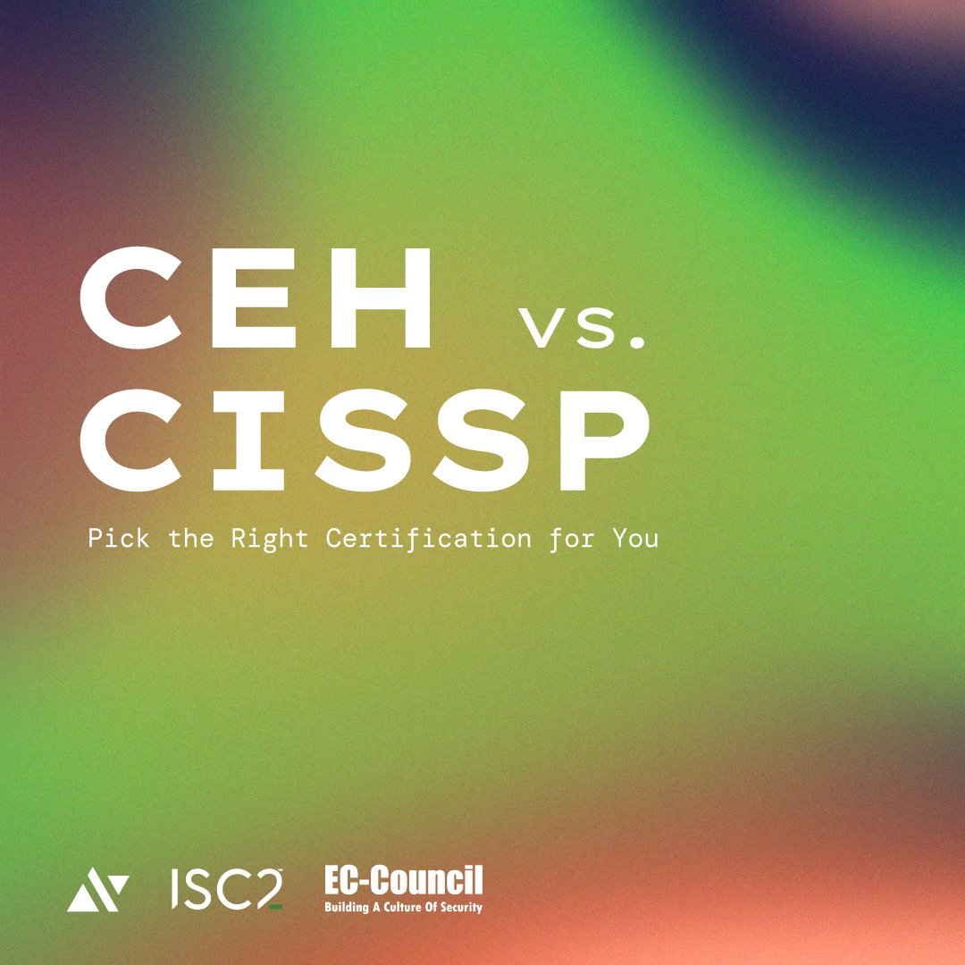 AverestTraining's tweet photo. CEH vs. CISSP: Pick the Right Certification for You

↳  CEH: Validates technical skills in ethical hacking.
↳  CISSP: Covers policies and best practices for cybersecurity management

Contact us today → info@averesttraining.com
Visit our website → https://t.co/ek3tLMweZS https://t.co/epLfeTZVpi