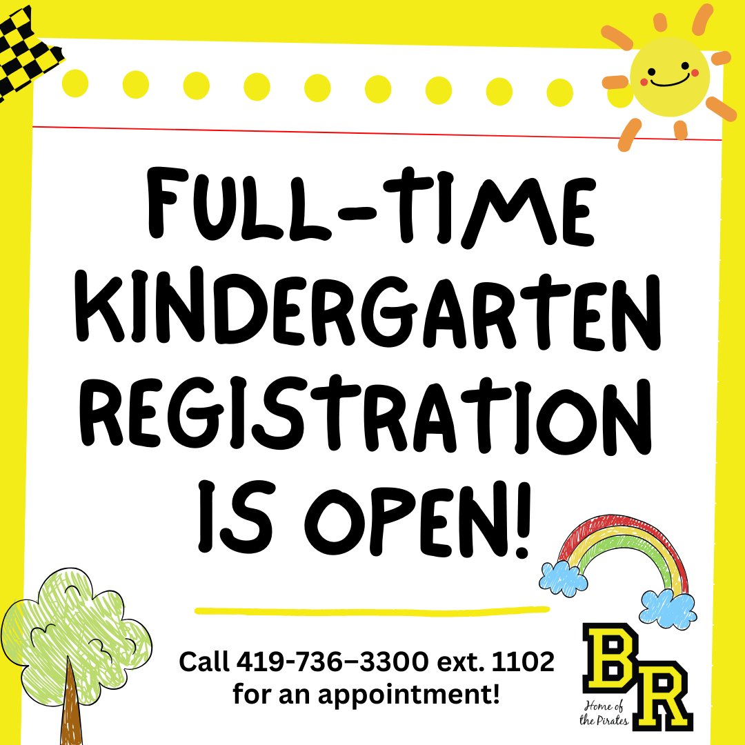 Black River Full-time Kindergarten Registration is open!

Visit this link to register your child for the 2024-25 school year: brnw.ch/21wKnMI.

For any questions, please contact Mary Stefanik at 419.736.3300 extension 1102 or mstefanik@blrv.org.