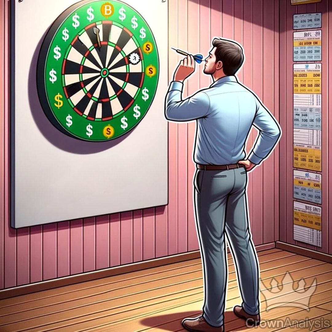 CrownAnalysis's tweet image. Picking investments like... 🎯🙈 Ever feel like you&apos;re throwing darts blindfolded when picking your investments? What are you throwing at this week? #InvestmentHumor #FinanceFun