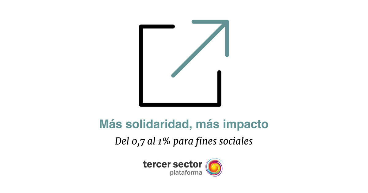 Aumentar del 0,7 al 1% la asignación tributaria del IRPF y del Impuesto de Sociedades destinada a fines sociales es una medida necesaria, justa y responsable que beneficiará a la sociedad en su conjunto.  
#MásSolidaridadMásImpacto 
plataformatercersector.es/mas-solidarida…