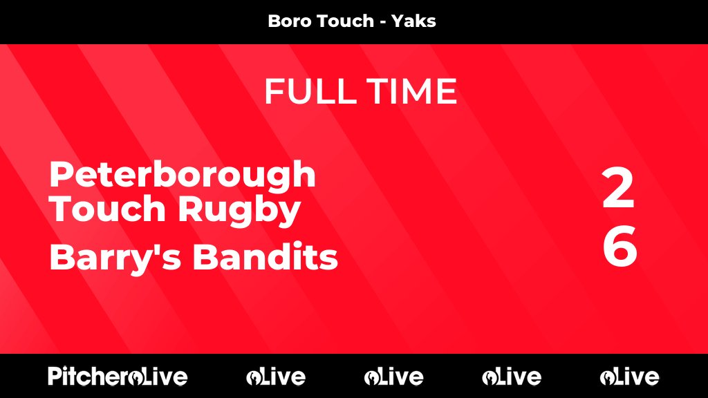 YaxleyYaks's tweet image. FULL TIME: Peterborough Touch Rugby 2 - 6 Barry's Bandits
#PETBAR #Pitchero
pitchero.com/clubs/yaxleyya…