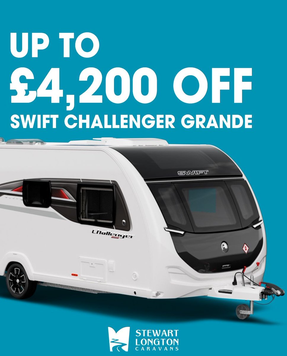 Factory fresh and with the latest interior design. Enjoy up to £4,200 off selected models within the Swift Challenger Grande Range. 

Part exchange is welcome and the #caravan comes with a 3-year warranty and 10-year water ingress warranty. 

#Chorley #Lancashire