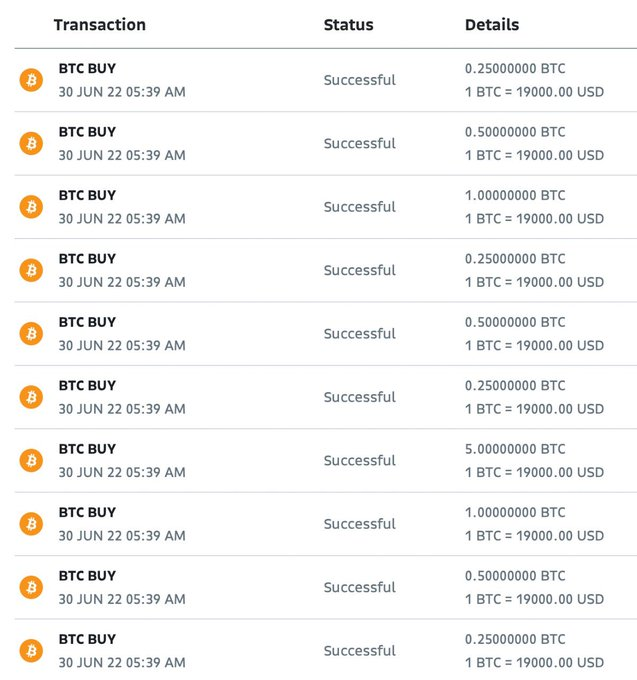 StacyNft56's tweet photo. El Salvador bought today 80 #BTC at $19,000 each!

#Bitcoin is the future!

Thank you for selling cheap 😉 https://t.co/tjrelCxTNT