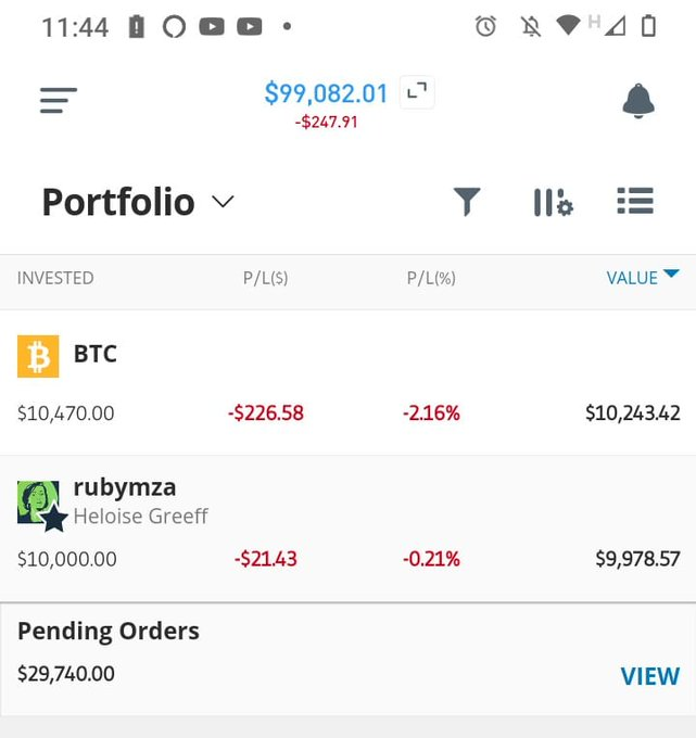 StacyNft56's tweet photo. Had a family reunion some days ago and the young was talking about #BTC as the solution to all our problems. I could not resits we talked them about how it is most likely a #ponzi and proposed them little experiment, invest 10k in virtual portfolio and see what happen https://t.co/ZIBAjRvevm