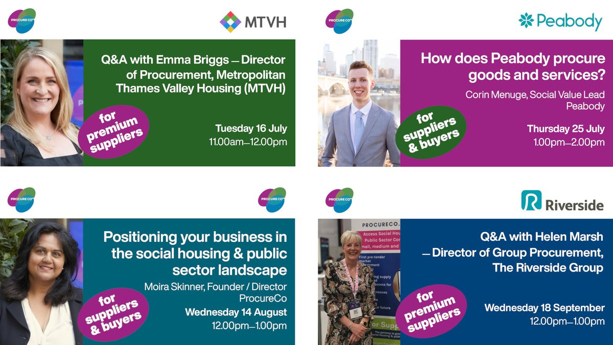 Director of Procurement &amp; Sustainability <a href="/MetTVH/">MTVH</a> Emma Briggs is sharing commercial &amp; #PublicSector #procurement insights with ProcureCo Premium suppliers this morning.

Join ProcureCo today to access our full programme of events with procurement experts procureco.uk/events