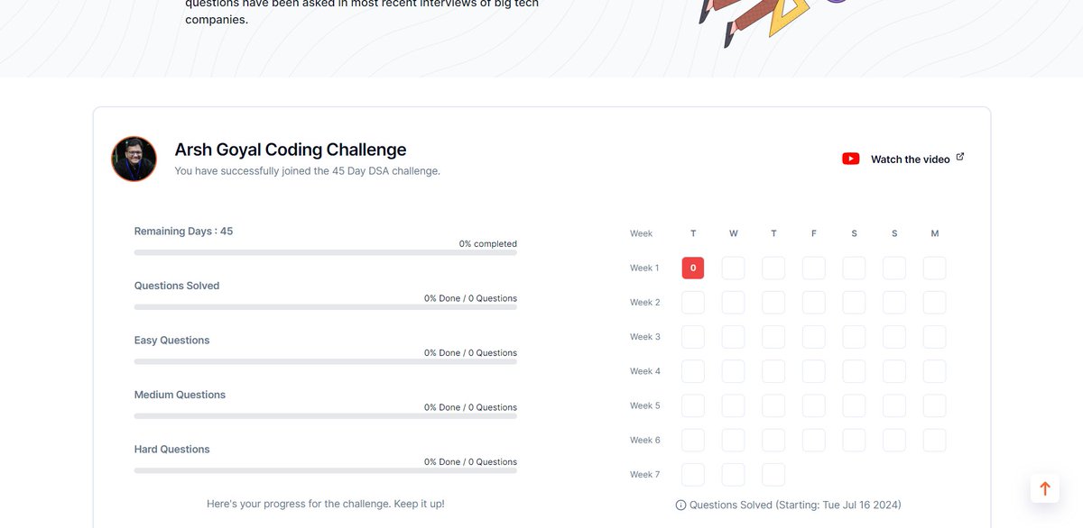 pieceofluff's tweet image. Excited to announce that I've registered for the 45 Days Challenge . Over the next 45 days, I'll be tackling frequently asked DSA problems. You can join me on this journey. Looking forward to the opportunities and referrals #CrackYourInternship #CrackYourPlacement