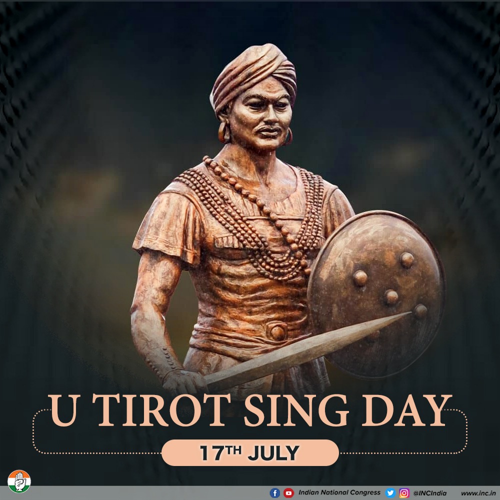 INCIndia's tweet photo. We honour the legacy of U Tirot Sing, the valiant Khasi leader, who fought against British colonialism and remains a cultural icon due to his indomitable spirit &amp; devotion to the cause.

The nation will always be indebted to his remarkable heroism and sacrifice. https://t.co/nxm6OYf6ml