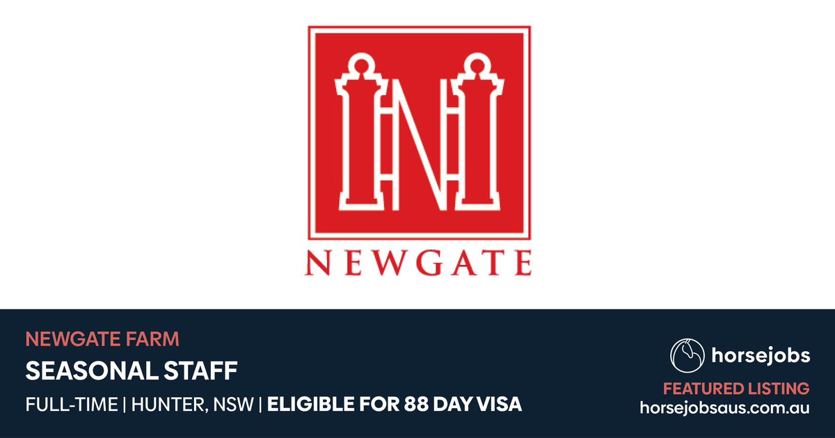 NEW LISTING - SEASONAL STAFF
Newgate Farm
Full-Time | Hunter, NSW 
Visit horsejobsaus.com.au/jobs/seasonal-… for more details.
#featuredlisting #horsejobsaustralia #whereequinemeetsopportunity