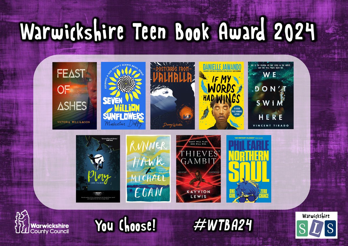 WarwickshireSLS's tweet photo. We're excited to reveal the Teen Book Award longlist 2024... 🥳congratulations to @malcolmduffyUK @philearle @northernashes @DanielleJawando @KayvionLewis @lcpalmerpoet @v_e_tirado @ThatDannyWeston @strangelymagic @wcc_schools For more info click here 👉https://t.co/Mfvkvrbix2 https://t.co/JkjnqCx5b5