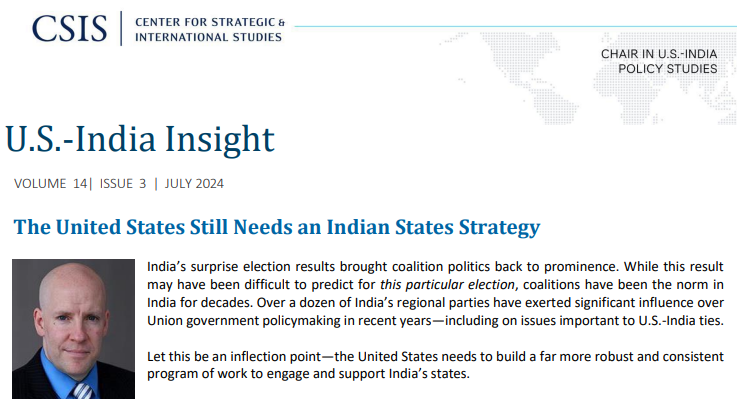RichardRossow's tweet photo. Coalition times in India are back. America needs to do a better job of building ties with India's powerful regional leaders. 

My latest- the need for the U.S. to build a stronger strategy to engage Indian states.

https://t.co/sshmi3qXQx https://t.co/3J8P187T6N