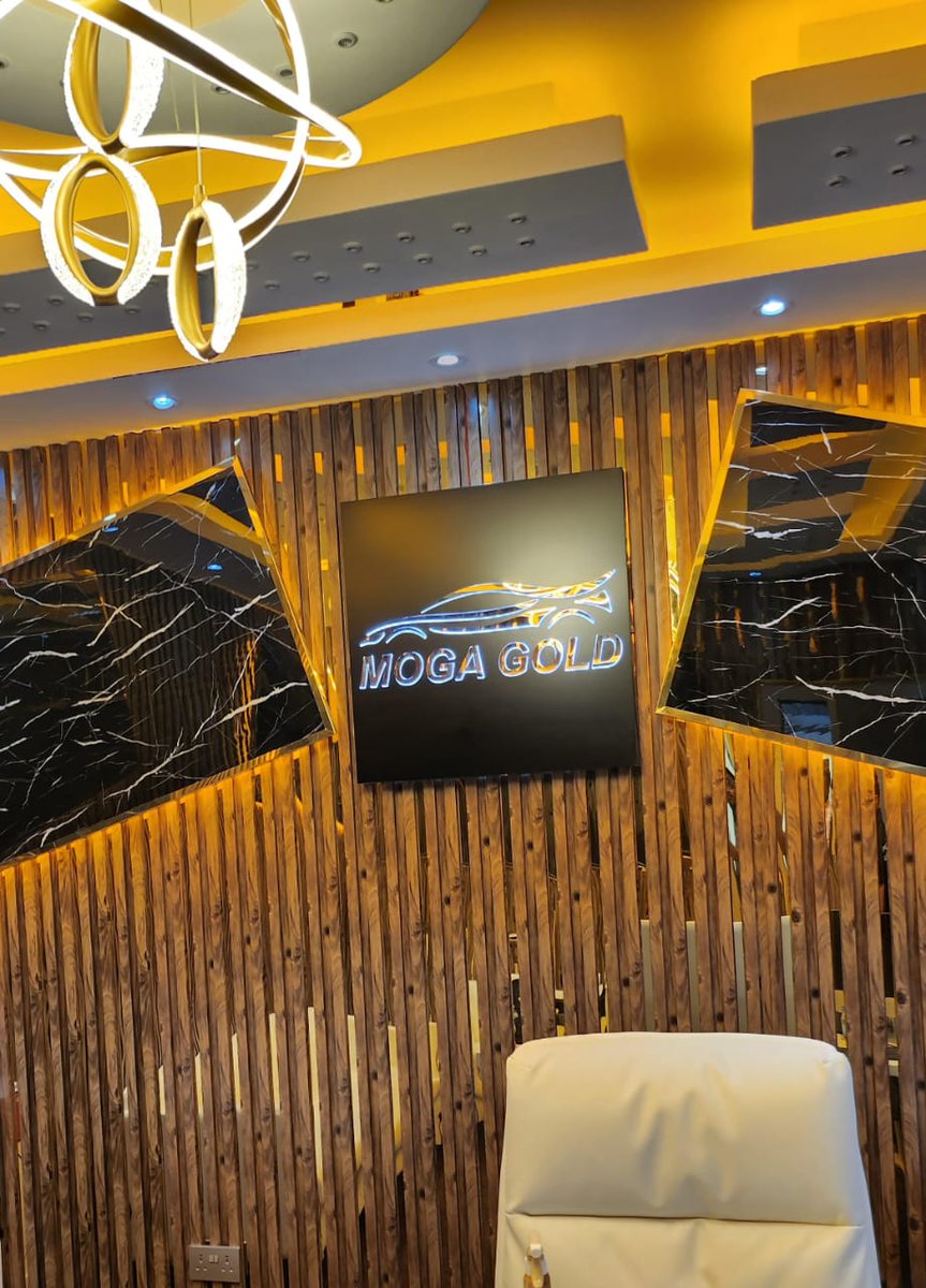 AkASign3dSign's tweet image. A stunning signage installation by our company, Al Khat Al Arred, for &quot;MOGA GOLD.&quot; The sign features an elegant design with the company’s logo and name, crafted with precision and style. Set against a luxurious marble wall with gold accents.