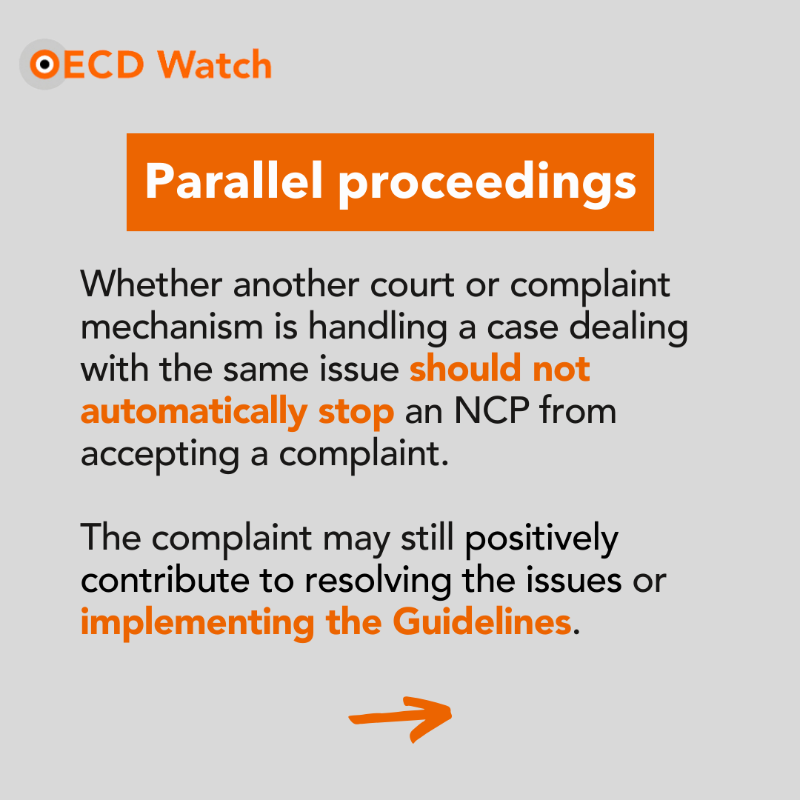 OECDwatch's tweet photo. 💡Filed a complaint to an NCP? Here's what happens next: 📃 The NCP conducts an initial assessment, based on the @OECD Guidelines, to decide if the case should proceed. Interested in what NCPs should/shouldn't do in this phase?👇

More info on complaints⬇️
https://t.co/F6KAMVU8YH