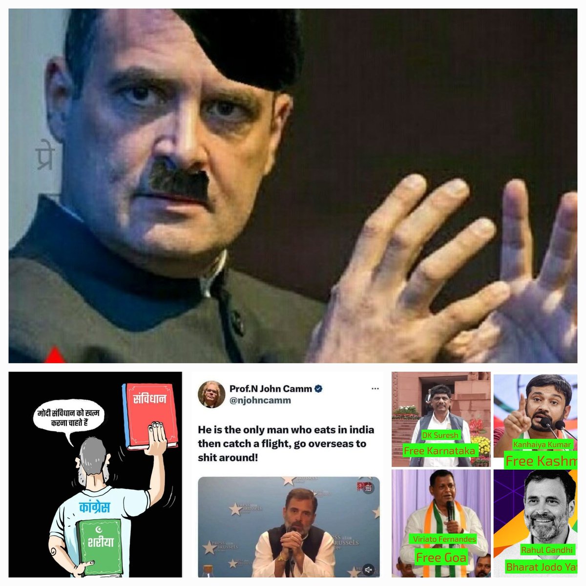 Jag1Mr's tweet photo. All thanks to their family business CONgress LLC @INCIndia 🇵🇰✋🏽🤲🏾
Otherwise how will a nālāyak like #FattuPappu #PappuGhandi,
who hasn't proved his mettle for administration,
who isn't fit enough to be even a chapraasi in a panchayat office
become auto-qualified for PM-🪑 !? https://t.co/8vj1kDu90j