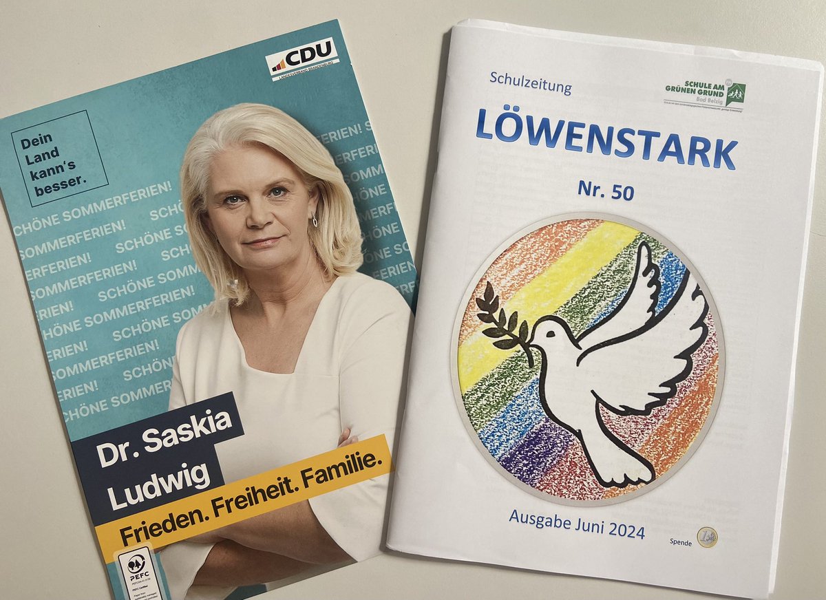 SaskiaLudwigCDU's tweet photo. Starke Schulzeitung der #Schule am Grünen Grund in Bad #Belzig Tolle Förderschule seit Jahren. #frieden https://t.co/n8w7zSZIMO