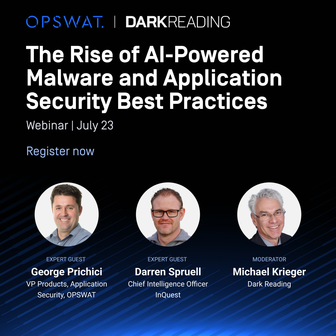 Join OPSWAT &amp; industry experts from <a href="/InQuest/">InQuest</a> and <a href="/DarkReading/">Dark Reading</a> next week on July 23 at 1 PM EDT as they discuss how #AI has disrupted #cybercrime, &amp; learn how AI impacts both offensive &amp; defensive strategies. Register now: hubs.la/Q02GFlyT0