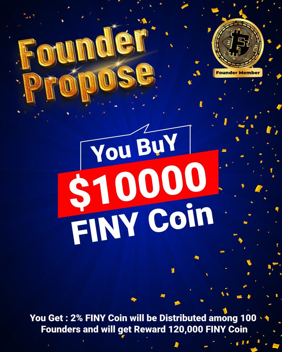 dvll0d's tweet photo. 🚀 Become a Founder Member of #FINY Coin! 🌐
Join the UFINY Ecosystem and shape the future of digital finance. Buy $10,000 in #FINY and get 120,000 coins + exclusive perks! 🚀💎
#FINY #Crypto #Blockchain #UFINY
#InvestmentOpportunity #FounderMember #cryptonews #CryptoInvestment https://t.co/WFo8OkJj3A