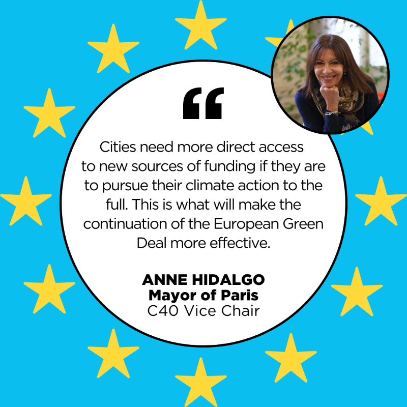 c40cities's tweet photo. Europe is getting hotter twice as fast as the rest of the world. The #EU must follow cities' lead to create a prosperous and safe future for all.

Read the letter from Mayors @SophieHAndersen @anne_hidalgo @beppesala &amp; @eiriksol to @vonderleyen &amp; @EU_Commission.