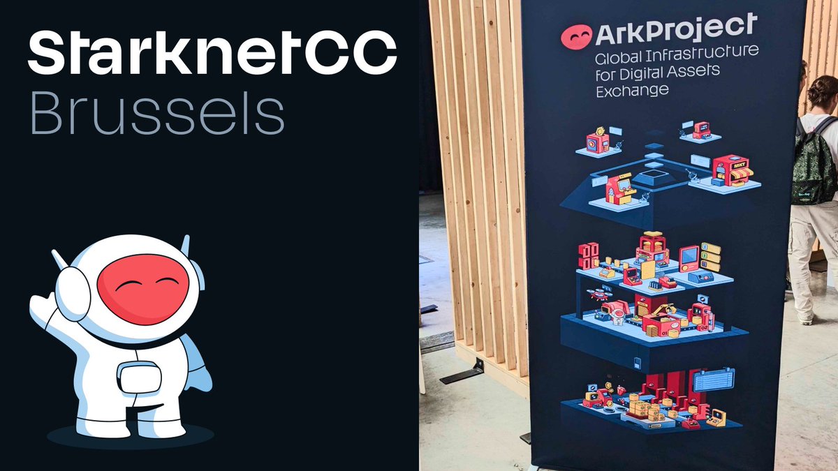 Ark Project (@arkprojectnfts) on Twitter photo Hey ArkProject & <a href="/Starknet/">Starknet 🐺🐱</a> fam! 🌟 We had an amazing time last week at <a href="/StarknetCC/">StarknetCC</a> Brussels! 🇧🇪
We showcased ArkProject all day at the booth, engaging with many prospects and sharing our vision to the world. Our CEO, <a href="/Briyan_Csc/">Briyan | Screenshot Labs</a>, also rocked the stage with a full presentation on Hey ArkProject & <a href="/Starknet/">Starknet 🐺🐱</a> fam! 🌟 We had an amazing time last week at <a href="/StarknetCC/">StarknetCC</a> Brussels! 🇧🇪
We showcased ArkProject all day at the booth, engaging with many prospects and sharing our vision to the world. Our CEO, <a href="/Briyan_Csc/">Briyan | Screenshot Labs</a>, also rocked the stage with a full presentation on