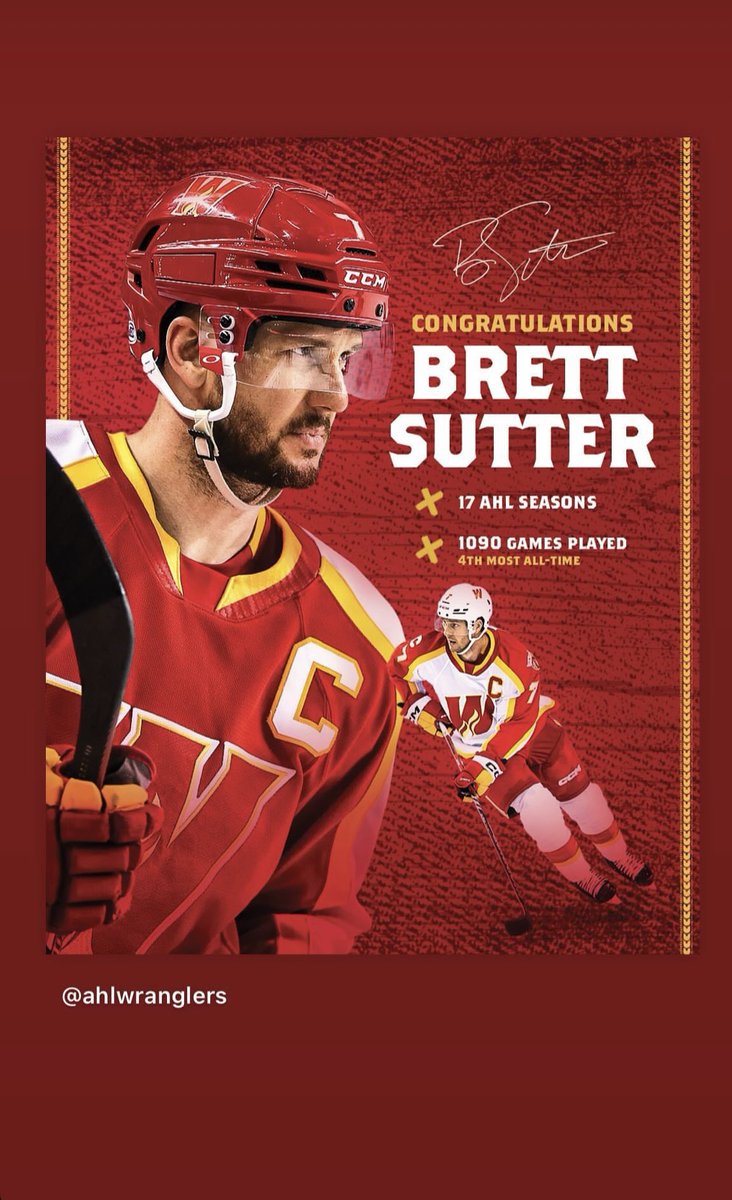 Chris Terry (@christerry25) on Twitter photo Congrats to one of the best humans, captain and best friends I’ve ever played with. Enjoy retirement pal <a href="/sutter_brett/">Brett Sutter</a> Congrats to one of the best humans, captain and best friends I’ve ever played with. Enjoy retirement pal <a href="/sutter_brett/">Brett Sutter</a>