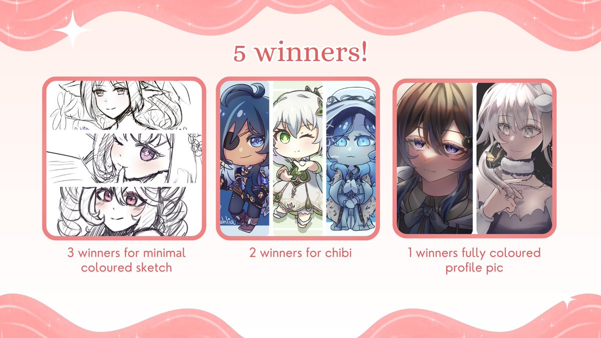 As I've said in my previous stream, I will be hosting an art raffle for 300 followers on Sunday, July 28, 2024 10:00 PM nzt! (Thank you so much qwq) 

I'll also be having a command (!joinraffle) during the next few streams for those who prefer to do it there ^^