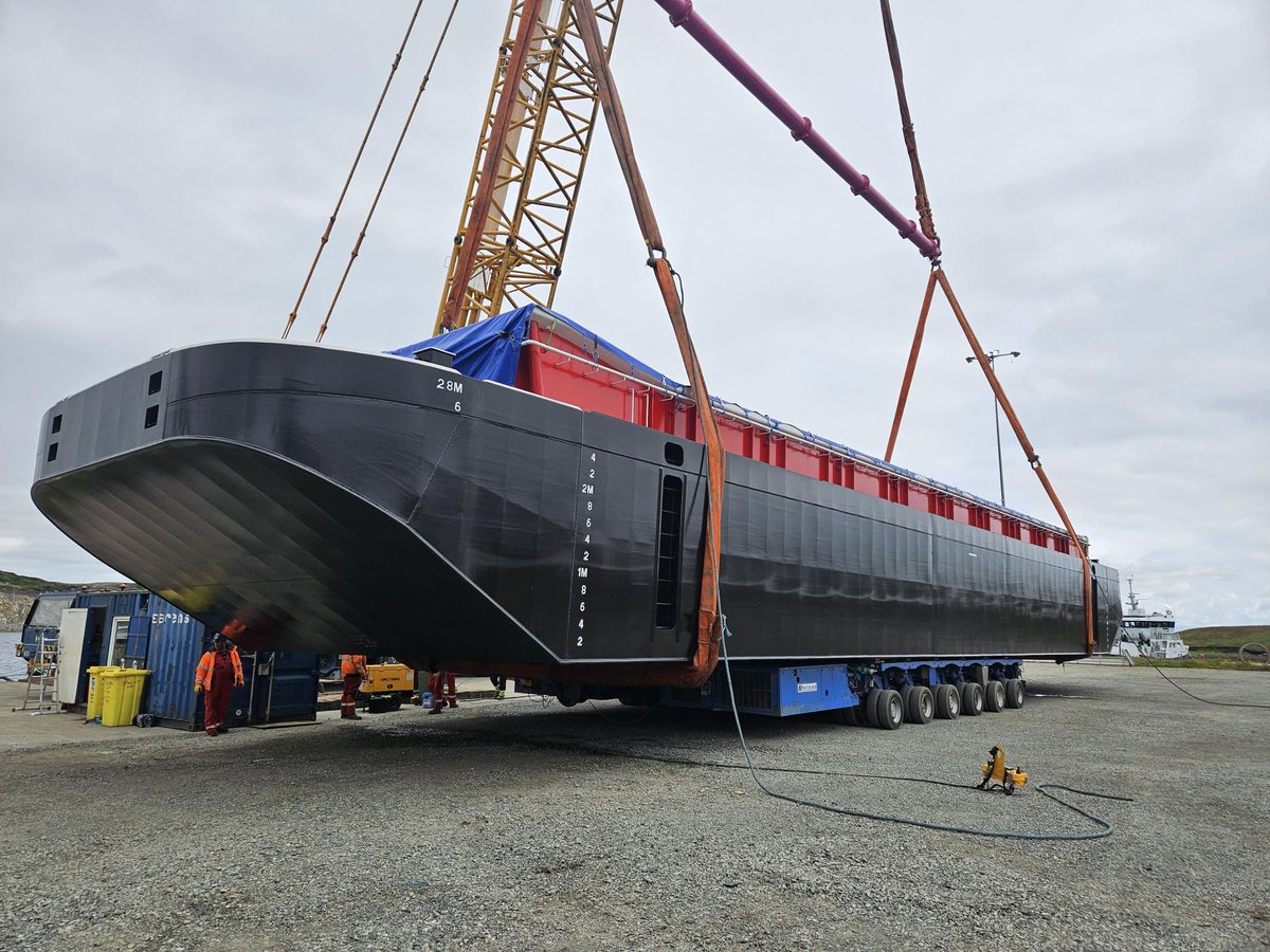 HarlandWolffplc's tweet photo. 🚢 Erne and Lagan Barge Loadout 🚢

Thrilled to announce the successful loadout of Erne and Lagan barges at Arnish! 🛠️ These are part of our Cory contract for 33 barges, with 14 completed at Belfast and Methil. 

#iif #drivetozero #maritimeengineering #sustainability #cory https://t.co/RkGo8CxPbg