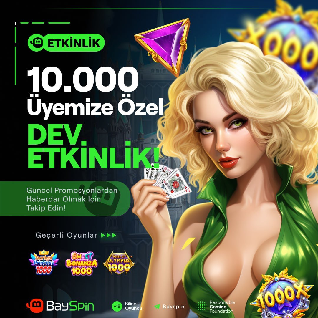 BayspinOficiall's tweet photo. #bayspin   

21:00'DE TELEGRAM KANALIMIZI TAKİP ET  10.000 ÜYEMİZE 250₺ DEĞERİNDE FREE SPİN HEDİYENİ AL!

ETKİNLİĞİ KAÇIRMAMAK İÇİN BİLDİRİMLERİ AÇMAYI UNUTMAYINIZ!

HER ZAMAN EN GÜZEL KAZANÇLAR BAYSPİN'DE 

Detaylı Bilgi ve Giriş İçin : https://t.co/AWLxATaEtw https://t.co/mP2eXDN5xI