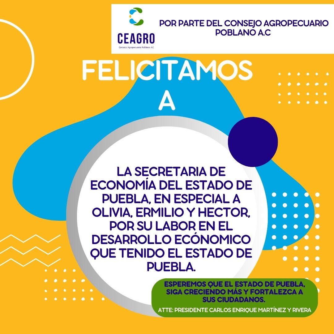 Felicitamos a la @EconomiaGobPue por los resultados que han obtenido. También a <a href="/OliviaSalomonV/">Olivia Salomón</a> <a href="/Milo_barrera/">Ermilo Barrera N.</a> y <a href="/harronte/">Héctor Arronte</a>