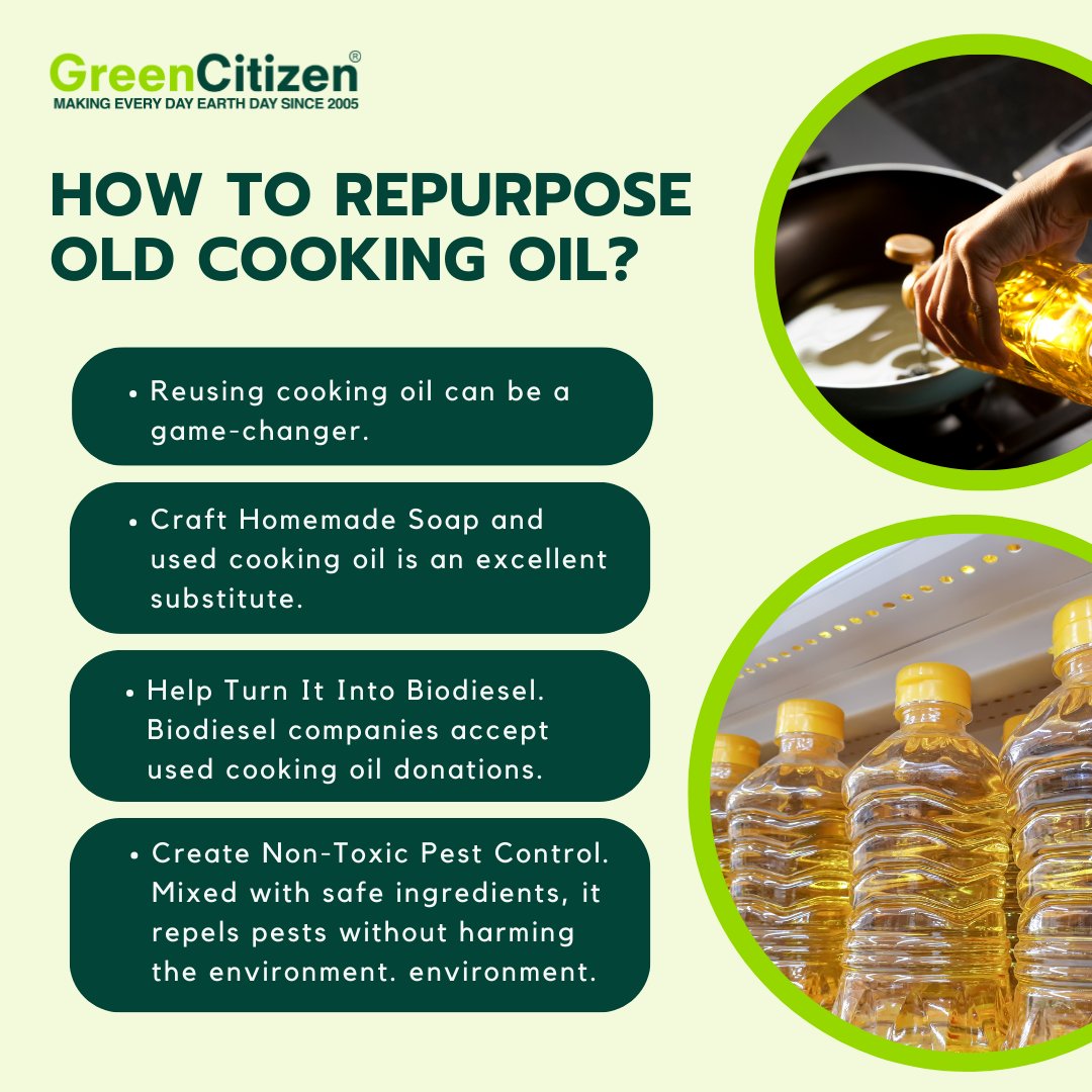 GreenCitizenUS's tweet photo. Don't throw out used cooking oil! Reuse it for frying, make DIY soap, donate it for biodiesel, or use it as a natural pest control. Give it a new life and make a difference! ππ
Full guide here β‘οΈ https://t.co/dCX8ClOO8c
#cookingoilrecycling #DIYsoapmaking #biodiesel https://t.co/Zwi9jfo2Rd