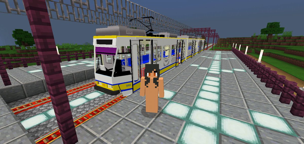 PrincessTantan's tweet photo. Sexy Aphmau is going for a walk and saw the Manila LRT train parked here.

#Minecraft #Aphmau #SexyAphmau #鉄道アドオン #MinecraftBedrockEdition #MCBE #GlodelaniaGames #ManilaLRT #NanobanaKinako #Glodelania https://t.co/p7ChYLK6kh