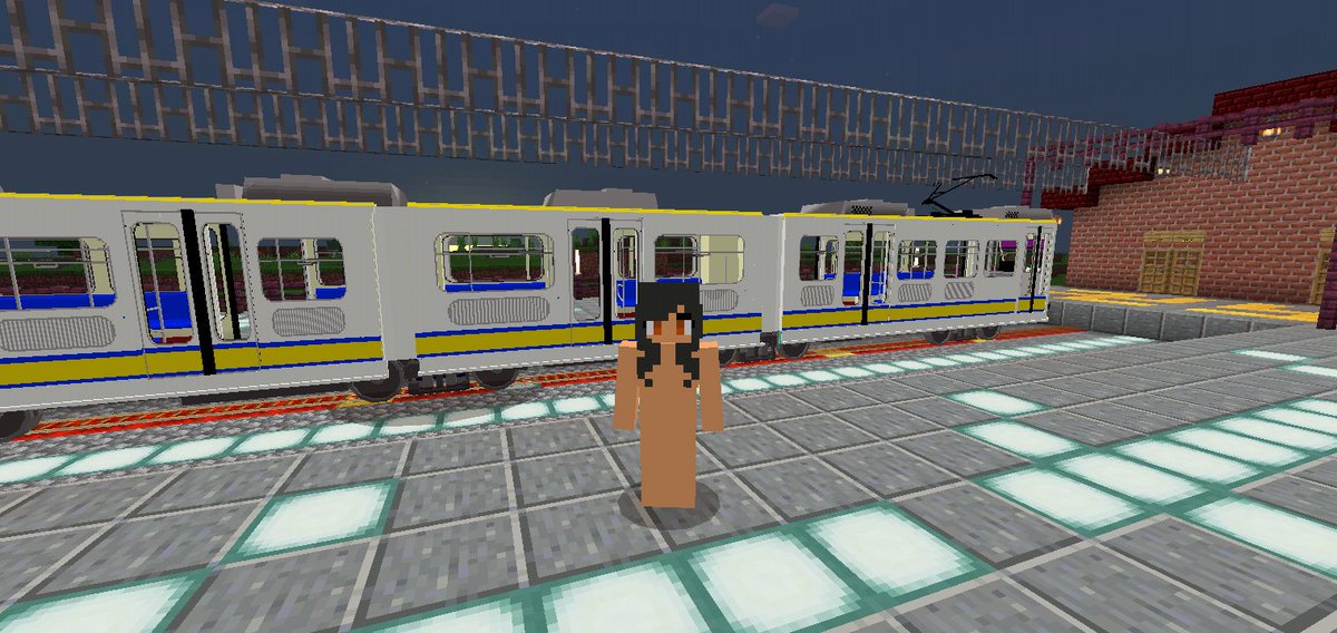 PrincessTantan's tweet photo. Sexy Aphmau is going for a walk and saw the Manila LRT train parked here.

#Minecraft #Aphmau #SexyAphmau #鉄道アドオン #MinecraftBedrockEdition #MCBE #GlodelaniaGames #ManilaLRT #NanobanaKinako #Glodelania https://t.co/p7ChYLK6kh