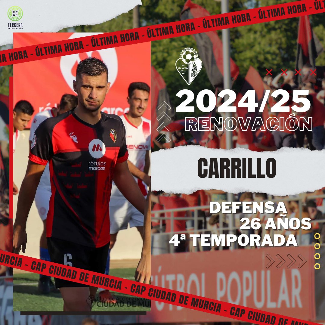 🫂 𝗥𝗘𝗡𝗢𝗩𝗔𝗖𝗜𝗢́𝗡 𝗣𝗔𝗖𝗢 𝗖𝗔𝗥𝗥𝗜𝗟𝗟𝗢

✍🏼 Paco Carrillo renueva por el Ciudad. La potencia y la seguridad del central seguirán al servicio de Paco Lorca la próxima temporada.

#RojinegroEsUnSentimiento #Ciudad2425 ♥️🖤