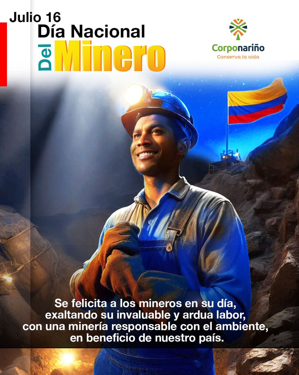 Hoy es un día para reconocer los desafíos que enfrentan, y a pesar de los riesgos y sacrificios que implica su labor, incluyendo estar lejos de sus familias, contribuyen con firmeza al desarrollo de un país.🇨🇴

#Corponariño #Díanacionaldelminero #conservalavida