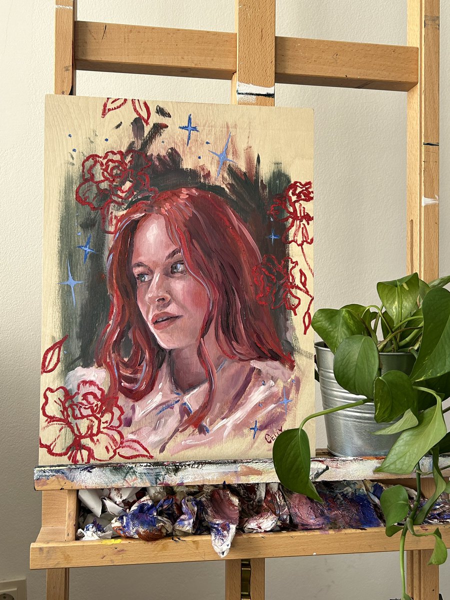 Neue Kunstchallenge - Portrait in 2 Stunden malen 😮‍💨 hätte selbst nicht gedacht, dass es so gut wird! Ich liebsssss 🍒