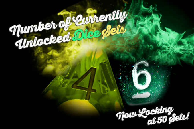 Shoobaru7's tweet photo. With just over 1 week to go, we've already unlocked 46/50 total sets! Now's the time to join in! https://t.co/iKxzc4Oaio #JoinTheCountdown #dnddice #dice #diceaddiction #d20 https://t.co/3yH8n2uZ6w