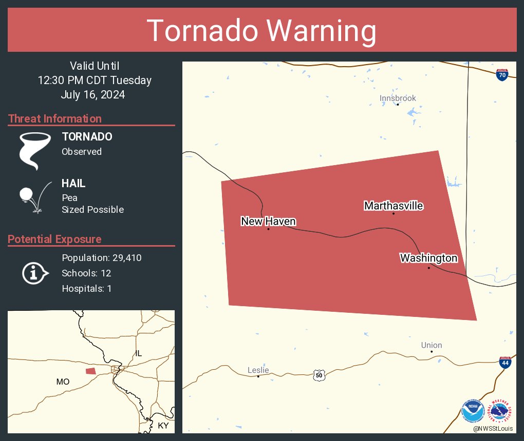 Missouri Tornado Warning Sign Tornado Watch Issued For Parts Of NE