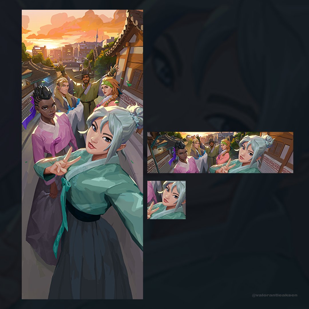 VALORANTLeaksEN's tweet image. Agents on Leave: Seoul Playercard // #VALORANT
