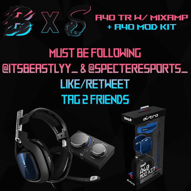 🔴GIVEAWAY ALERT🔴

The homie <a href="/ItsBeastlyy_/">Beastlyy</a>  does it again! He is just out here for yall!

Astro A40 TRT w/ MixAmp
A40 Mod Kit

Must be Following <a href="/SpecterEsports_/">Specter Esports</a> &amp; <a href="/ItsBeastlyy_/">Beastlyy</a> 
Like/Retweet
Tag 2 Friends

Winner Picked August 1st