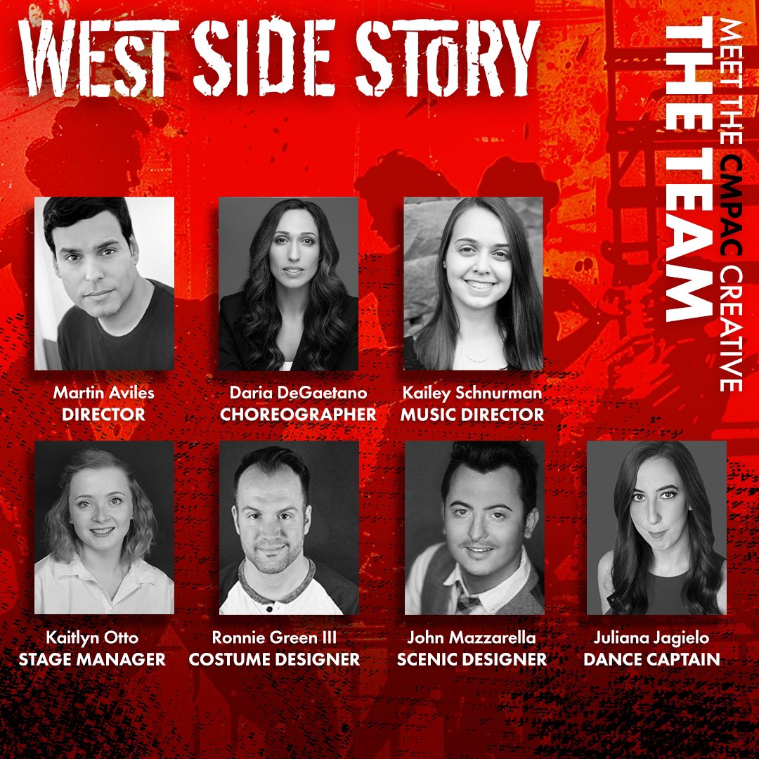 cmpac's tweet image. You’ve met the #Cast, now it’s time to mean the #ProductionTeam behind #CMPerformingArts Presents #WestSideStory, running on the #MainStage in The #NoelSRuizTheatre from August 17 - September 08!

#CMPAC #BroadwayInOakdale #DiscoverLongIsland #DiscoverLI #IslandStrong #ILoveNY