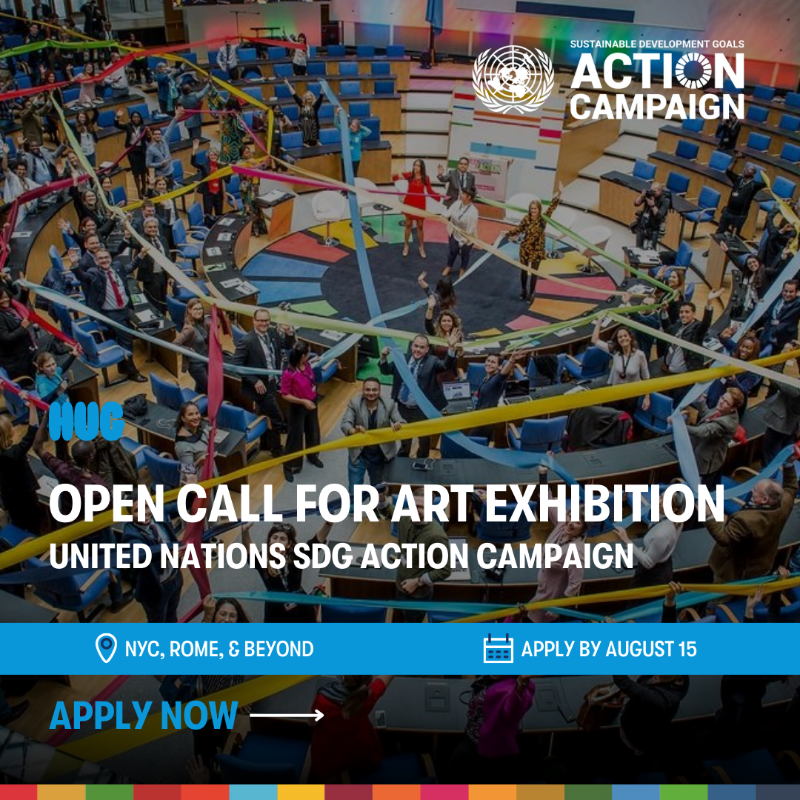 SDGaction's tweet photo. Open Call for Art! One of the most powerful ways to bring people together is through art.

We're seeking artists who're creating work in support of #ActSDGs to showcase at upcoming @UN events in #NewYork, #Rome &amp; beyond.

Submit on @thehugxyz until 15 Aug: https://t.co/AyK1N9qJyG
