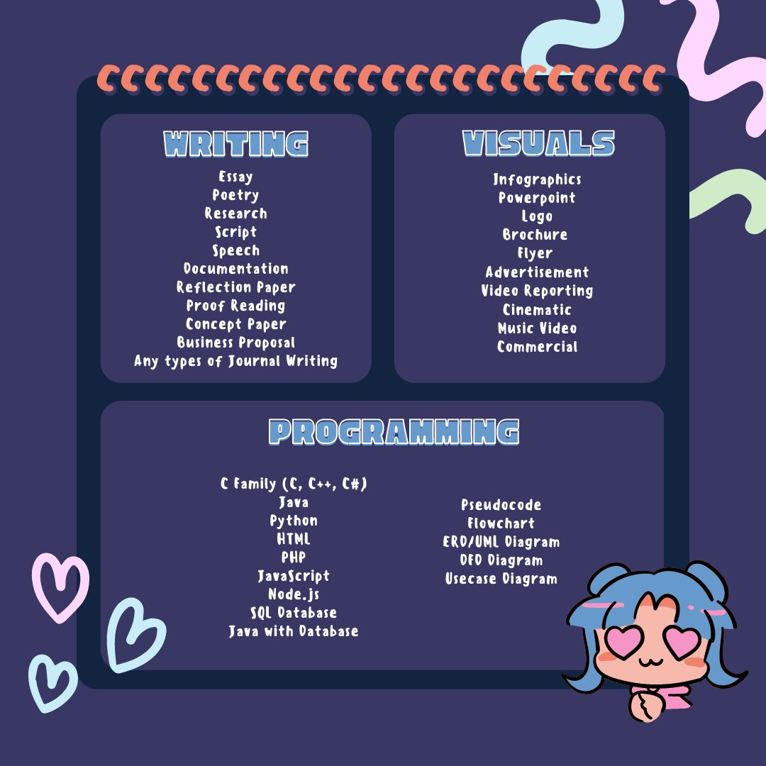 nightink_comms's tweet photo. Hewoo commstwt, its been a while Night Ink iz back and ready to cater clients again.  ✨

DM us were happy to help you all.  

tags: LF client, writer, designs, programming, video editing https://t.co/EgHNfV12j6