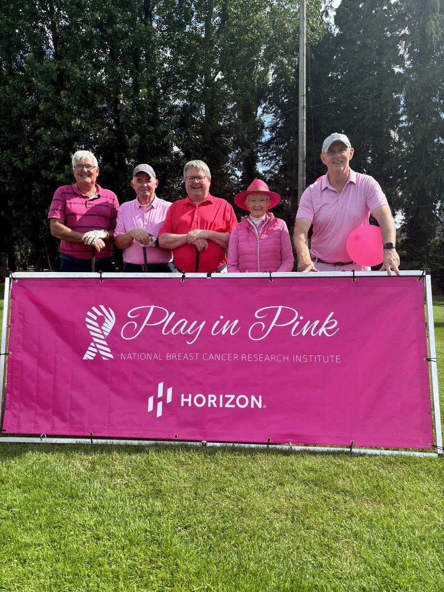 NaasGC's tweet photo. Our wonderful sponsor Eugene Hall @AAAWindscreens &amp; guests celebrating Play In Pink Day at Naas Golf Club! 🌸⛳ So much fun, laughter, and vibrant colours today. Thank you to everyone joining us for this fantastic day supporting a great cause! #PlayInPink #NaasGolfClub https://t.co/xGbqqPdIJD