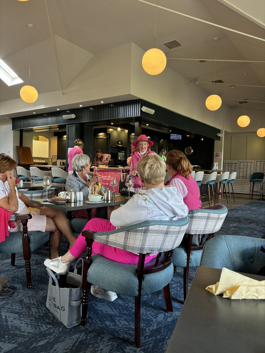 NaasGC's tweet photo. Our wonderful sponsor Eugene Hall @AAAWindscreens &amp; guests celebrating Play In Pink Day at Naas Golf Club! 🌸⛳ So much fun, laughter, and vibrant colours today. Thank you to everyone joining us for this fantastic day supporting a great cause! #PlayInPink #NaasGolfClub https://t.co/xGbqqPdIJD