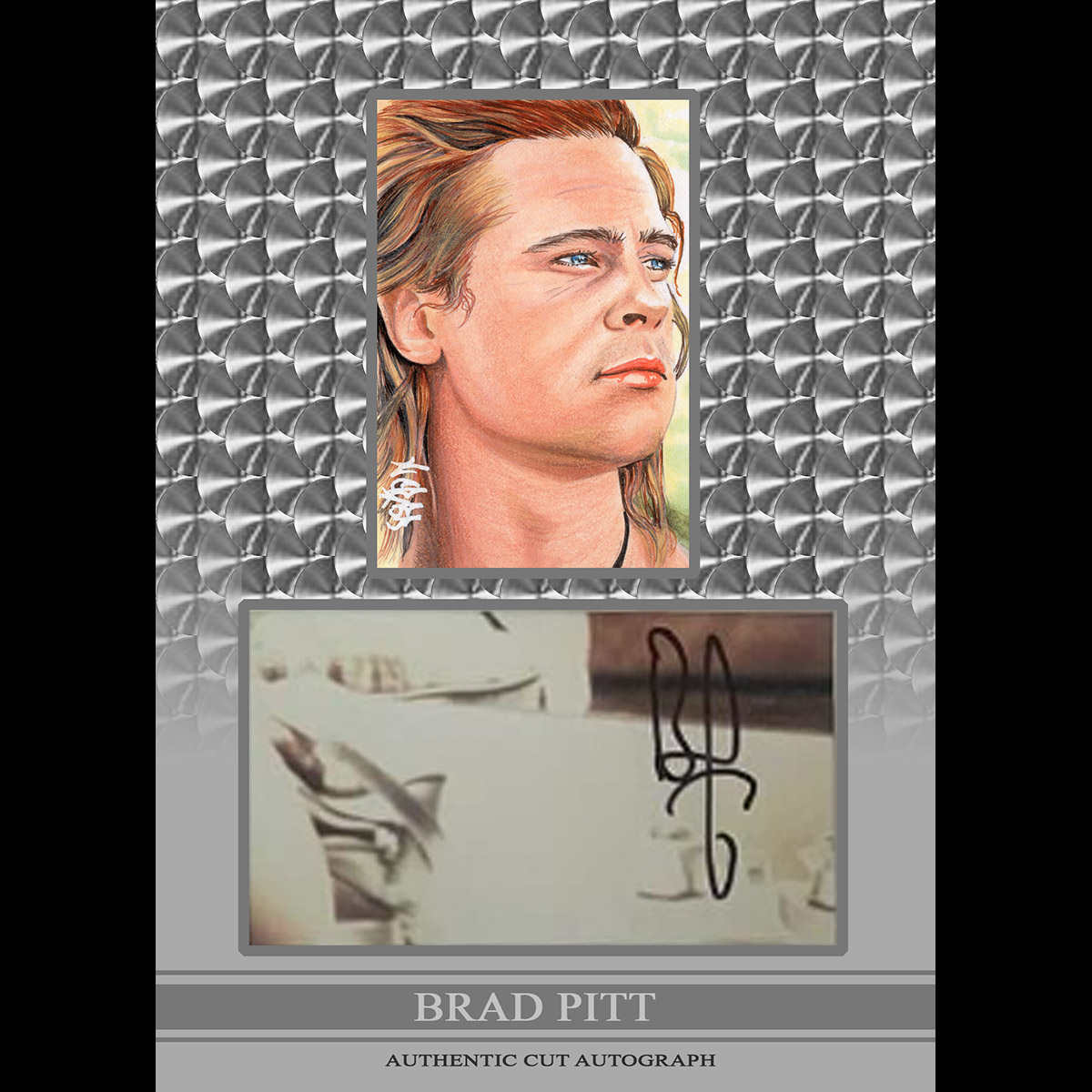 #BradPitt  One of the sketches I contributed to the Super Break Box 2024 Keepsake Warriors and Conquerors Keepsake Edition! These are the silver and gold turn engine 1/1 cut autographs! #sketchcards #artwork #sketchcardartist #nonsportcards