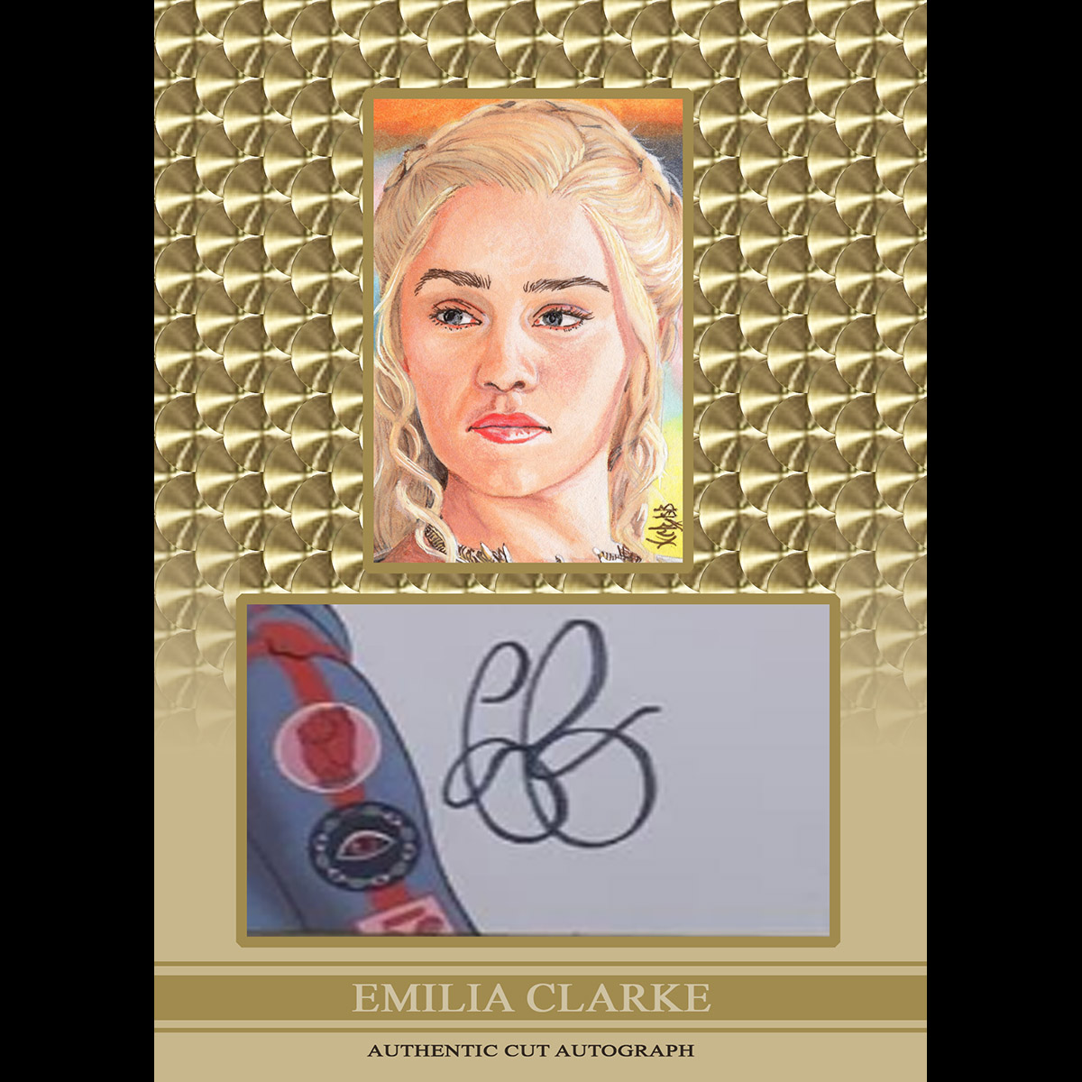 #emiliaclarke One of the sketches I contributed to the Super Break Box 2024 Keepsake Warriors and Conquerors Keepsake Edition! These are the silver and gold turn engine 1/1 cut autographs! #sketchcards #artwork #sketchcardartist #nonsportcards #GameOfThrones