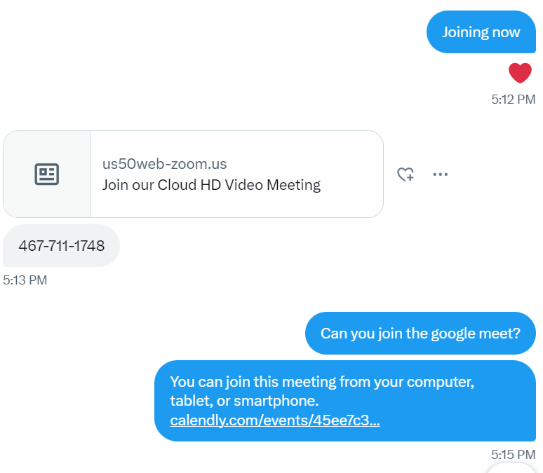TrustSecAudits's tweet photo. Found myself one click away from falling to a spear phishing attack today! If you're giving services in the web3 space, be VERY careful with who you interact and how the initial exchanges of information are done.

2 weeks ago, @nftbigsummer approached for security services for their supposed project, https://t.co/AKp3VxyDOv

He asked to discuss things in "the conference". I understood that to be EthCC, later I realize that referred to a Zoom conference. 

So we scheduled for today over my calendly. Once it was time, instead of joining the Google meet they sent a Zoom link

That was weird, I asked them to join the meet but they insisted:

Since they were already waiting, I went ahead and tried joining. The link led to the page below: