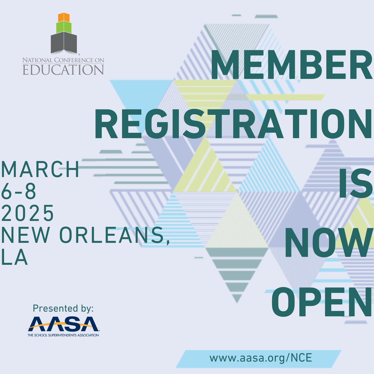 Attention AASA members!  Registration for the 2025 NCE in New Orleans is now ope...