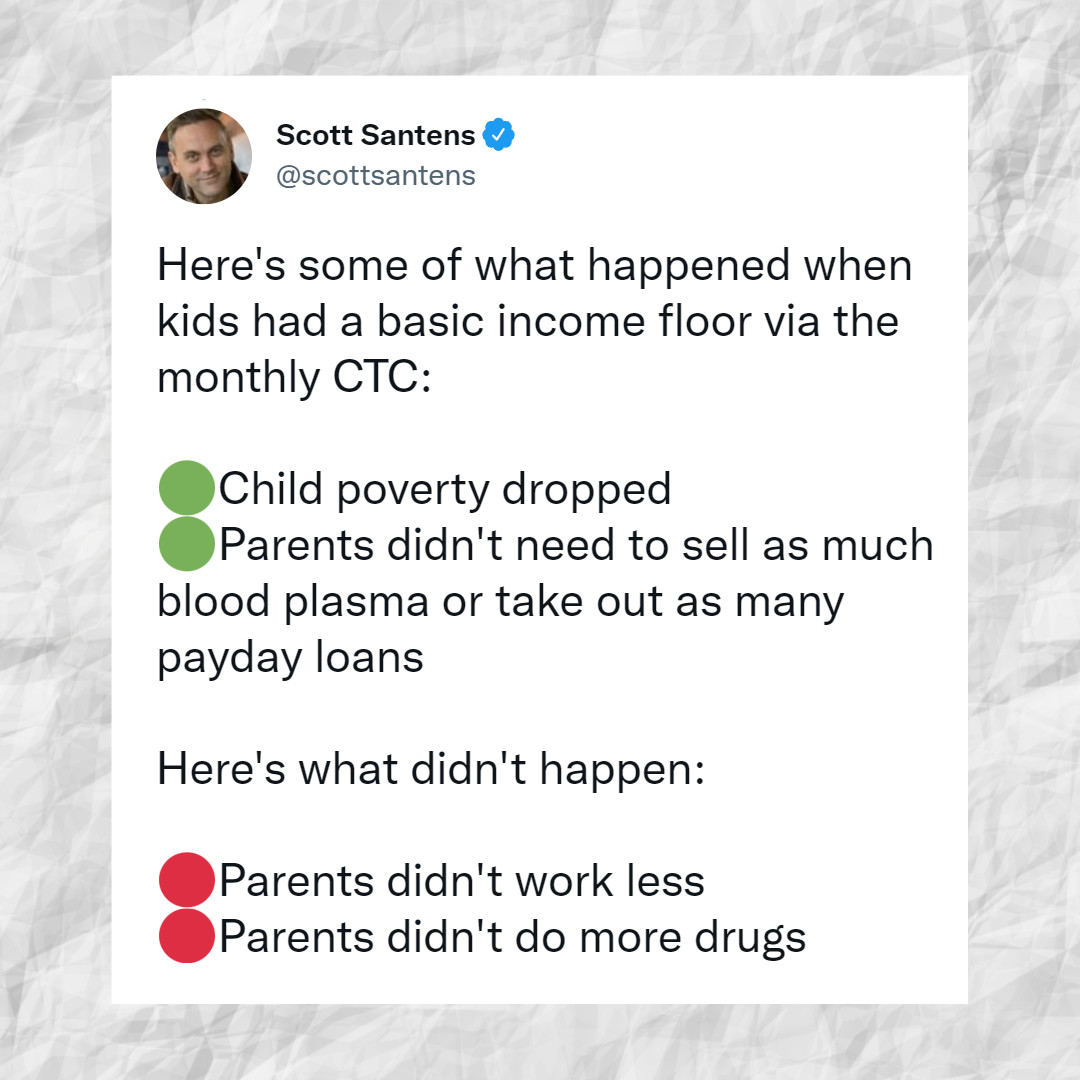 Basic Income works. We see similar results with the Canada Child Benefit - our Basic Income for families with children.