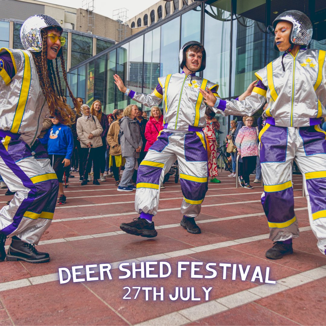 First stop on the You're Out Of This World Tour: @deershed festival in North Yorkshire! 

 Catch the Astro Groovers cosmic moves this Saturday, July 27th! 🎟️ Heading to the festival? Let us know —we’d love to say hi and party together! 

#AstroGroovers #DeerShedFestival