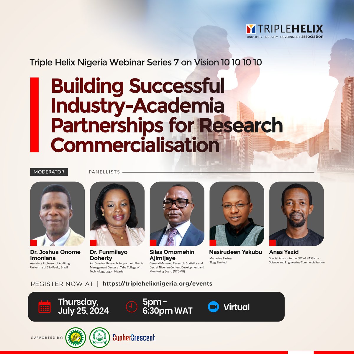 triplehelixnig's tweet photo. Building successful industry-academia partnerships for research commercialisation is crucial for accelerating innovation, optimising resources, and driving economic growth.
#TripleHelixNigeria #TripleHelix #Research #Webinar #ResearchCommercialisation #Innovation #Economy #THN https://t.co/jEi9uARJLm